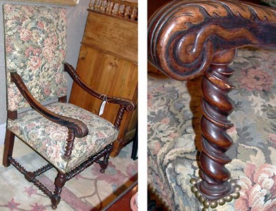 Lot 104 - Continental Baroque Style Walnut High Back...