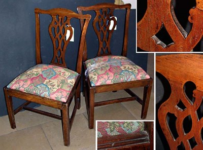 Lot 186 - Pair of George III Mahogany Side Chairs