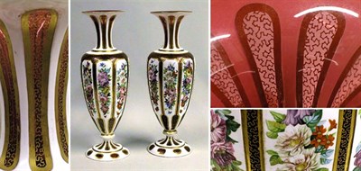 Lot 609 - Pair of Bohemian Glass Vases Each of baluster...