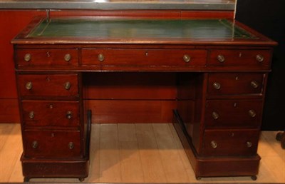Lot 634 - Georgian Style Leather Top Mahogany Pedestal...