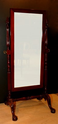 Lot 315 - Classical Style Mahogany Cheval Mirror Height...