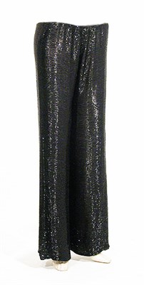 Lot 3528 - Norell Black Bugle Bead Pants American, 1972...