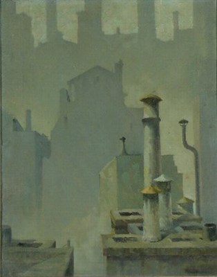 Lot 288 - Lee Lash b.1864 MANHATTAN ROOFTOPS Bears...