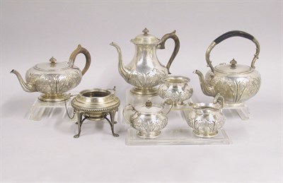 Lot 2411 - Sterling Silver Tea Service Including a kettle...