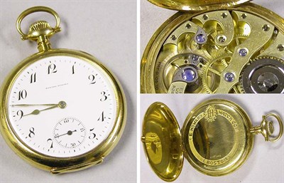 Lot 34 - Gold Open Face Stemwind Watch