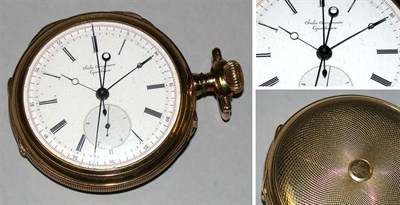 Lot 37 - Rare Gold Open Face Split Seconds Chronograph Watch