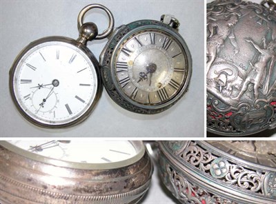 Lot 6 - Early Silver Oignon Two Hand Alarm Watch