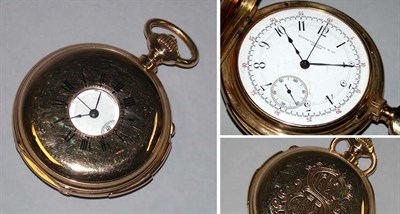 Lot 46 - Gold Demi-Hunter Minute Repeating Chronograph