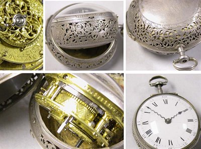 Lot 12 - Engraved Silver Pair Case Oignon Watch