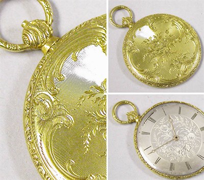 Lot 35 - Gold Open Face Wafer Thin Cylinder Watch