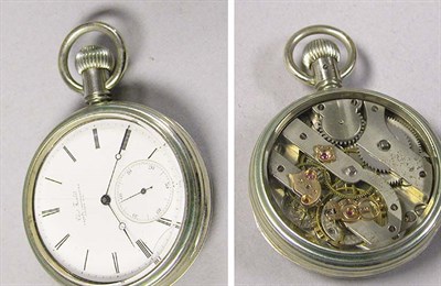 Lot 10 - Nickel Open Face Watch