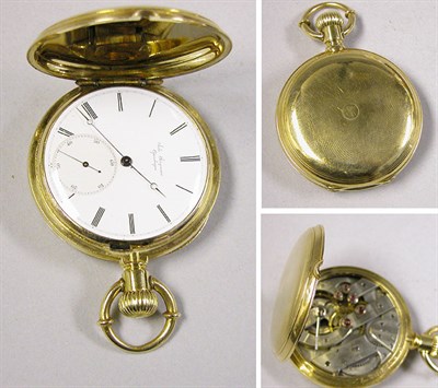 Lot 25 - Gold Hunting Case Bow Set Watch