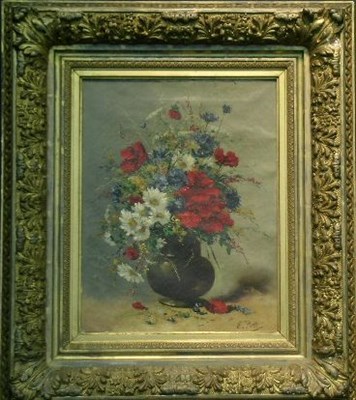 Lot 100 - Eugene Petit French, 1839-1886 FIELD FLOWERS...