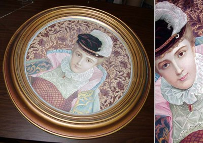 Lot 623 - Framed Continental Pottery Charger Painted...