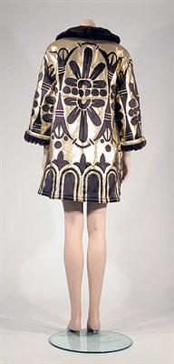 Lot 3653 - Valentino Metallic Gold Shearling Coat Italian,...