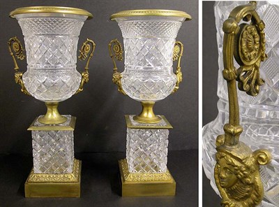Lot 190 - Pair of Empire Style Gilt-Bronze and Brass...