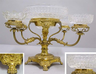 Lot 315 - Victorian Gilt Silver Plated Epergne With one...
