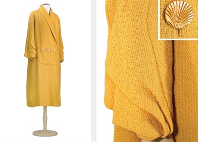 Lot 3433 - Paquin Mustard Wool Basket Weave Coat French,...