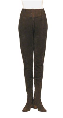 Lot 3494 - Dark Chocolate Brown Suede Hip Hugger Waders...