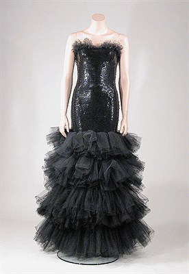 Lot 3565 - Bogani Black Sequin and Tulle Gown The...