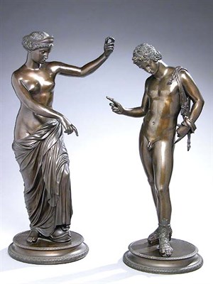 Lot 357 - Pair of Classical Style Bronze Figures After...