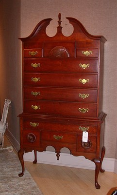 Lot 350 - Federal Style Cherry Highboy Height 82 inches,...
