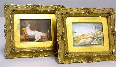 Lot 130 - Two French Painted Miniatures One depicting...