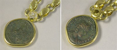 Lot 534 - Gold Necklace and Coin Pendant