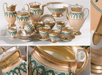 Lot 375 - Paris Porcelain Gilt, Green and Peach...