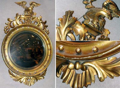 Lot 595 - Regency Style Gilded Convex Mirror