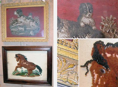 Lot 390 - Two Framed Victorian Needlework Pictures