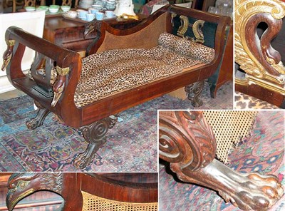 Lot 361 - Empire Gilt Decorated Mahogany Recamier