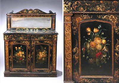 Lot 122 - Victorian Papier Mache Server The mirrored...