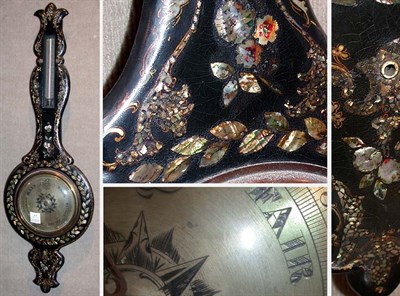 Lot 121 - Victorian Papier Mache Barometer Height 40...