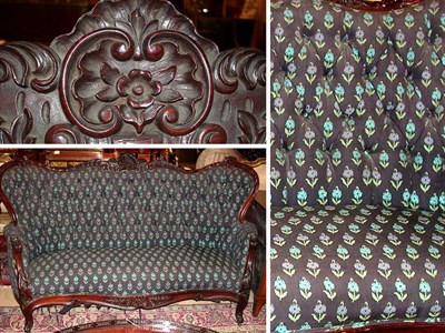 Lot 191 - Victorian Rococo Revival Carved Mahogany...