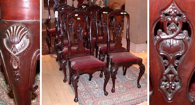 Lot 441 - Set of Ten Georgian Style Carved Mahogany...