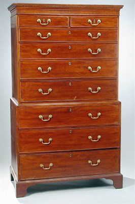 Lot 2124 - Chippendale Mahogany Chest on Chest The...