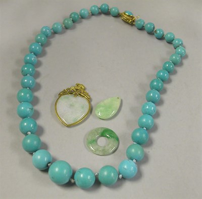 Lot 377 - Group of Assorted Turquoise and Jade Jewelry