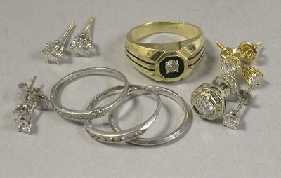Lot 537 - Group of Assorted Gold and Diamond Jewelry