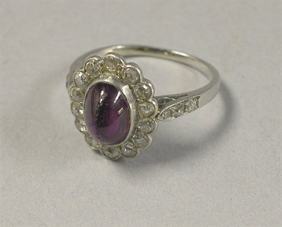 Lot 494 - Pink Tourmaline and Diamond Ring