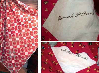 Lot 2114 - Calico Pieced Friendship Quilt Probably New...