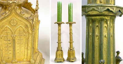 Lot 184 - Pair of Ecclesiastic Gilt-Bronze Pricket...