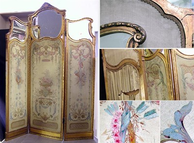Lot 196 - Louis XV Style Painted Gilt-Wood and Mirrored...