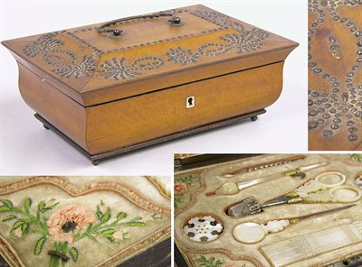 Lot 516 - Victorian Fruitwood Sewing Box
