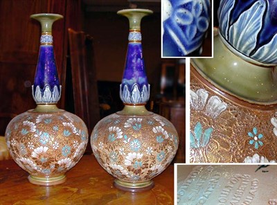 Lot 391 - Pair of Doulton Lambeth Slater's Patent Glazed...