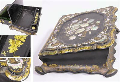 Lot 2340 - Victorian Black Lacquered and Mother-of-Pearl...