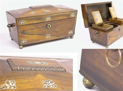 Lot 515 - Victorian Mother-of-Pearl Inlaid Rosewood Tea...