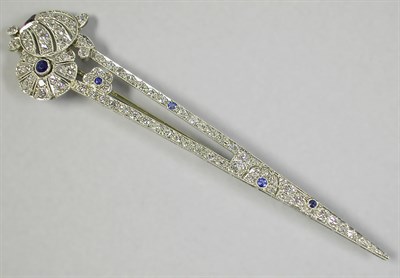 Lot 558 - Diamond and Sapphire Brooch