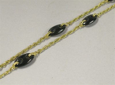 Lot 486 - Gold and Black Onyx Necklace