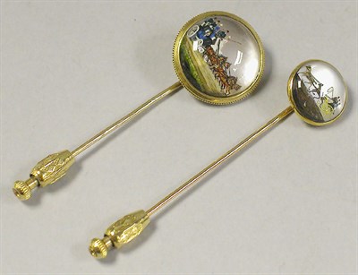 Lot 542 - Two Reverse Crystal Stickpins